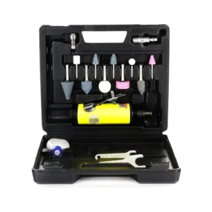 Amoladora recta neumatica 1/4 con kit x10